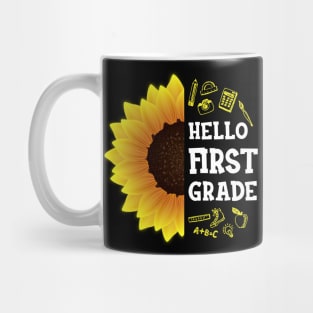 Hello First Grade Shirt 1st Grade Back To School Sunflower Gift Mug